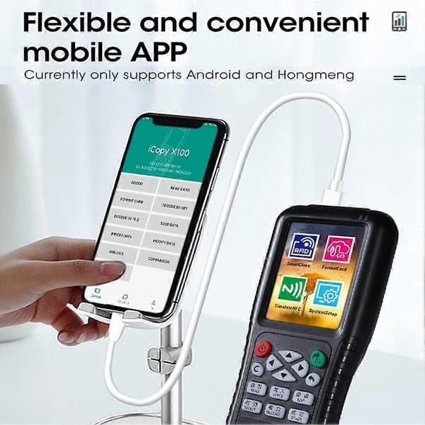 X100 RFID NFC Smartkortleser/-skriver + 5 x UID-kort RFID-duplikator