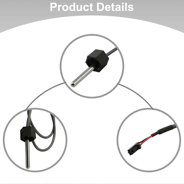 2X for Spa M7 Sensor 24in Temp/High Limit 1/4in Diameter 2 Pin - 32016 30042 30382 Spa Control Spa Sensor Silver