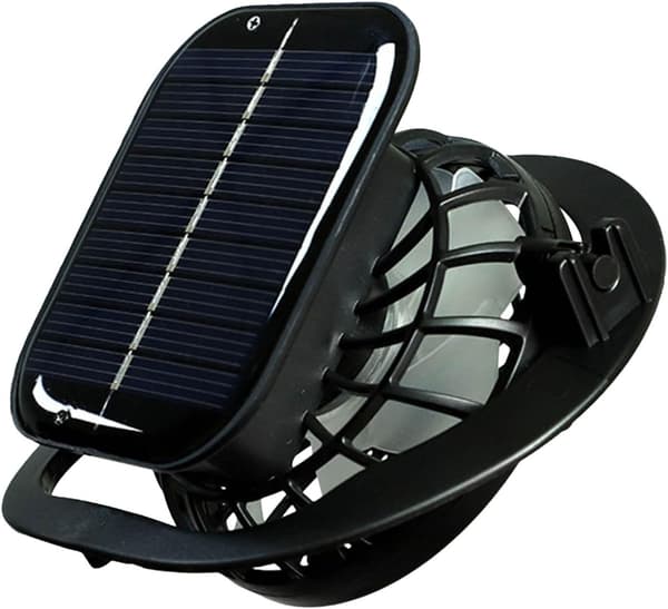 Solar Hatteventilator | Lille Bærbar Ventilator | Kompakt Elektrisk Køleenhed til Camping, Vandreture, Tilbehør til Varmt Vejr