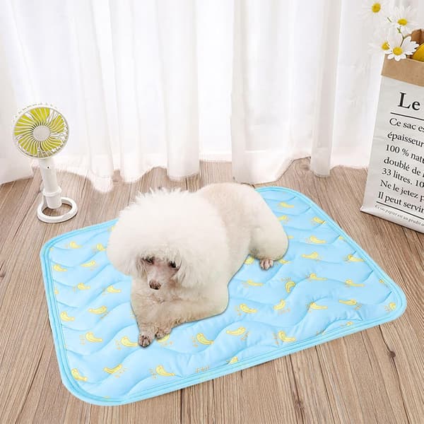 Kølemåtte til katte og hunde — Blød kølemåtte med bananmønster, kølemåtte til kæledyr, 60 x 50 cm
