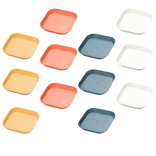 Assorterade färgade förvaringstallrikar för snacks, 12-pack