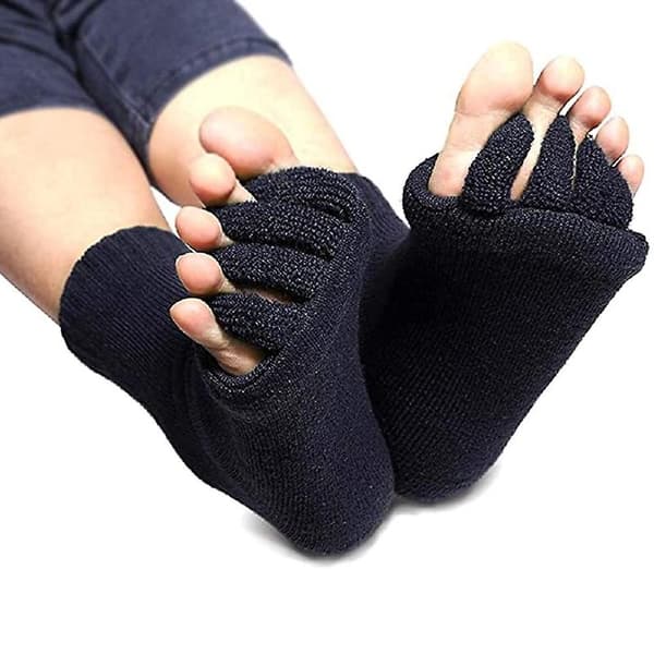 Toe Separator Yoga Gymnastics Exercise Massage Foot Shaping Socks black