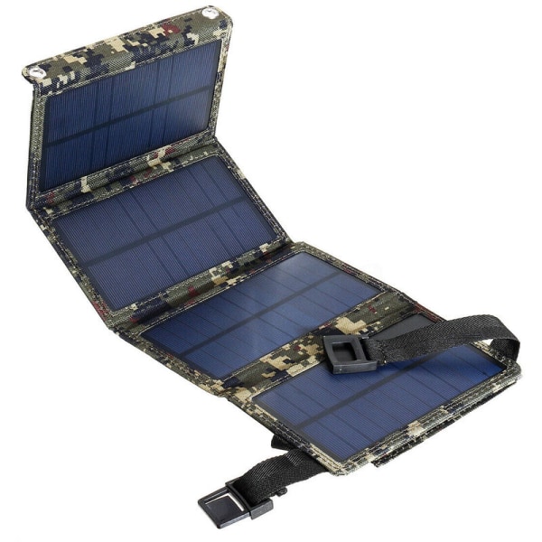 Utendørs USB Solar Panel Bag Bærbar Solenergi Lading Mobiltelefon Ladeverktøy Sammenleggbare avtakbare solpaneler, modell: svart