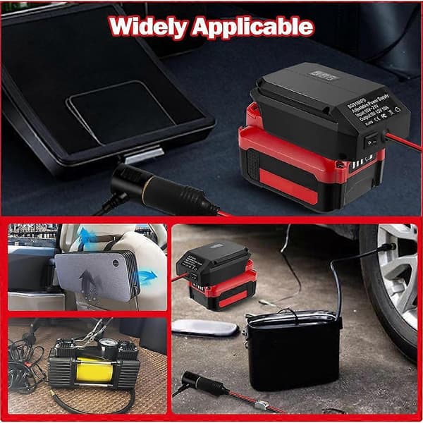 Til Bosch 18V batteri, 18V til 12V Power Wheels batteriadapter, Step Down Converter Regulator Black