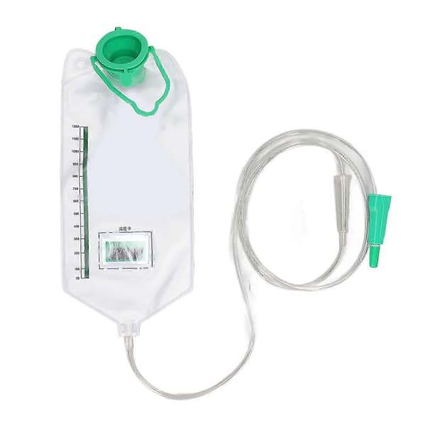 1200 ml Lavementpose-sæt med 10 rørhoveder til tarmrensning