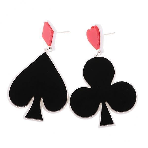 6x9cm/6cm Exaggerate Acrylic Poker Card Dangle Earrings Lady Game Costume 6cm