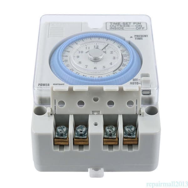 3X TB-388 Rektangulær 15 minutter / 96 ganger bryter-timer uten batteri White