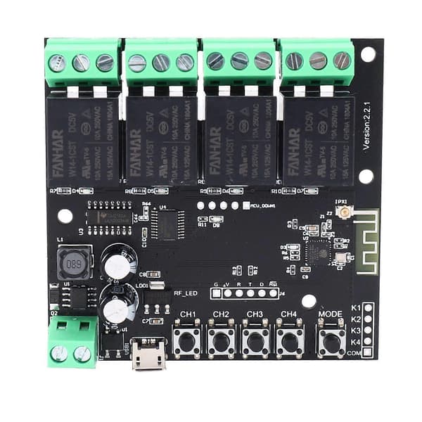 3X 4CH Tuya Switch WiFi Switch Modul Trådløst Relæ Smart Life APP Fjernbetjening Smart Timer til Smart Home Switch Black