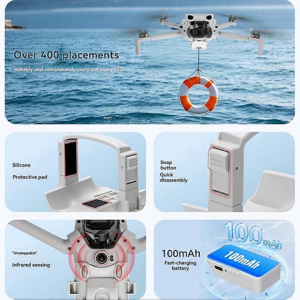 Airdrop System för DJI Lito 1 X1 Drone Payload Dropper Thrower Transport Delivery Device Long Range Remote Release Kit