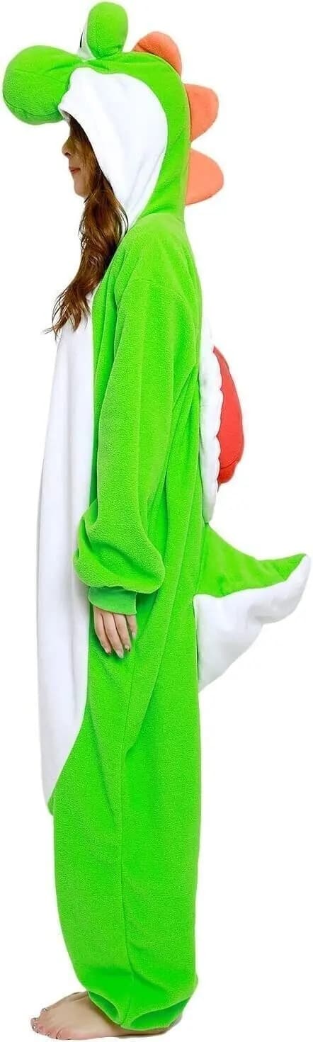 SAZAC Fleece Kostym Super Mario Yoshi Maskotdräkt Cosplay Julklapp 135-145CM