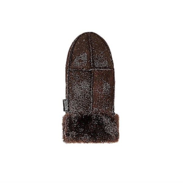 Foldbare fåreskinds handsker til kvinder til vintervarme 2023 Chocolate