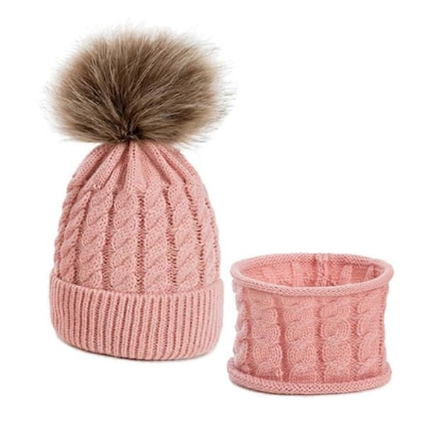 Luer for gutter og jenter, strikket lue Skin Pink