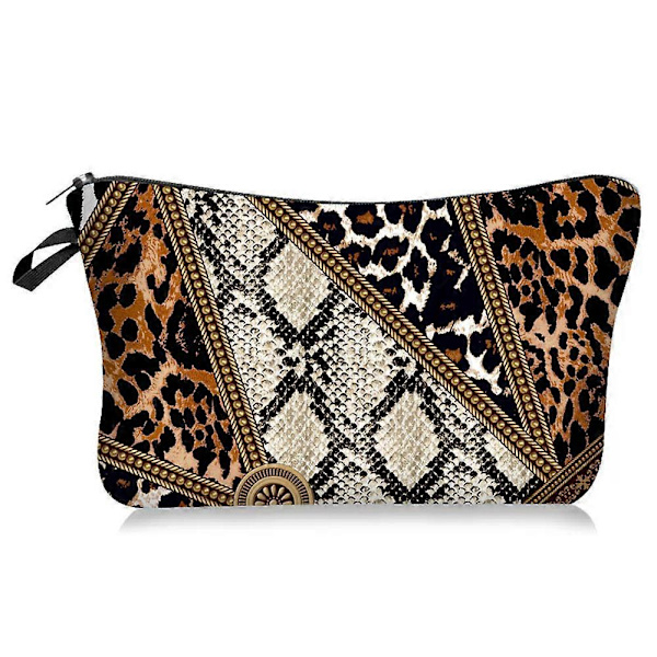 Leopard Pattern High Quality Foldable Makeup Bag Multifunction Customizable Personalized Ladies Stylish Cosmetic Bag