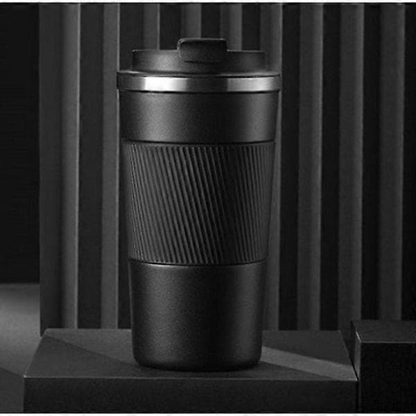 Vakuumisoleret kaffeflaske, rustfrit stål, til varme og kolde drikke - Sort 380ml