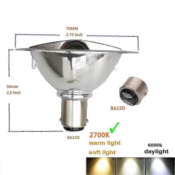 12V 3W Ar70 LED-reflektor med 25W halogenekvivalent 2700K spotlys BA15d-sokkel