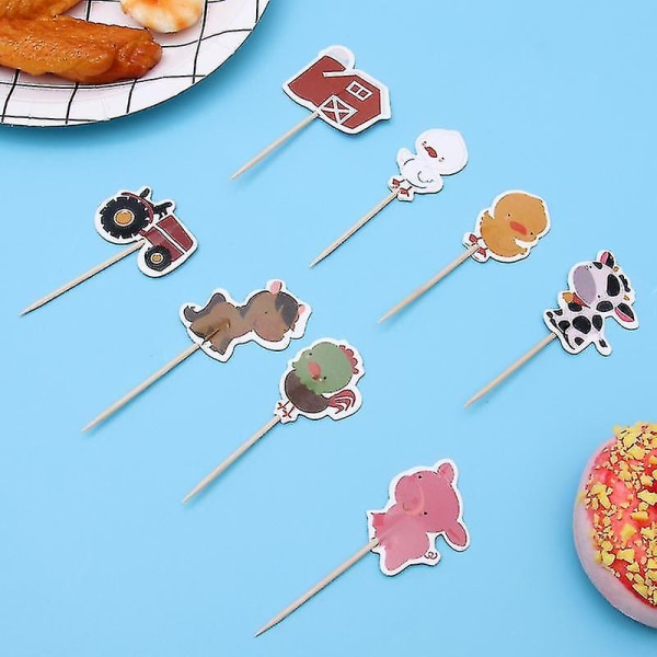 72 kpl Animals Cake Toppers