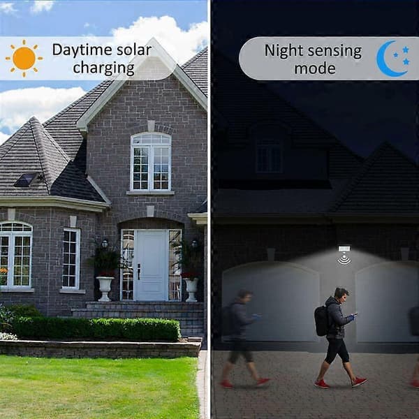 Utendørs solcellelamper med bevegelsessensor, 98 LED-spotlights, 5M kabel, 1 stk