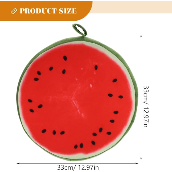 Rund Frugt Pude: Frugtfyldt Pude 3D Dekorativ Gulvpuder Vandmelon Stol Sæde Pude til Hjem Sofa Soveværelse Dekoration