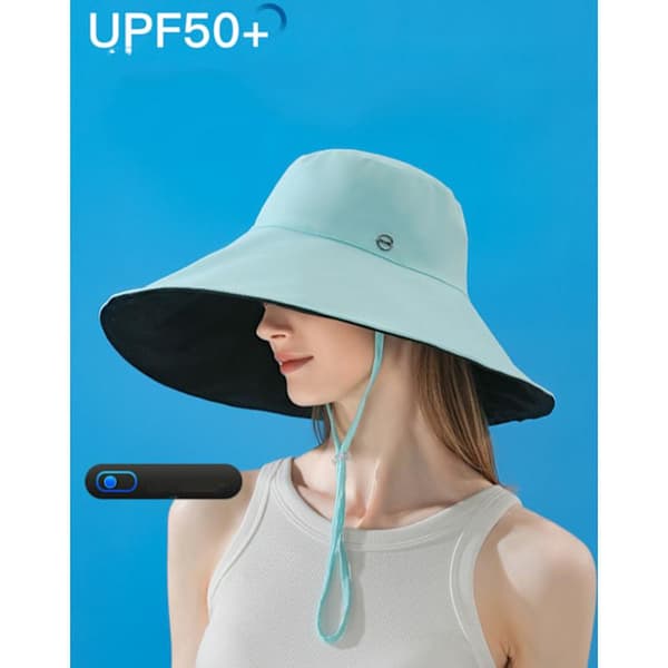 Solhattar Bredbrättad Vändbar Bucket Hatt UPF 50+ Strand Sol