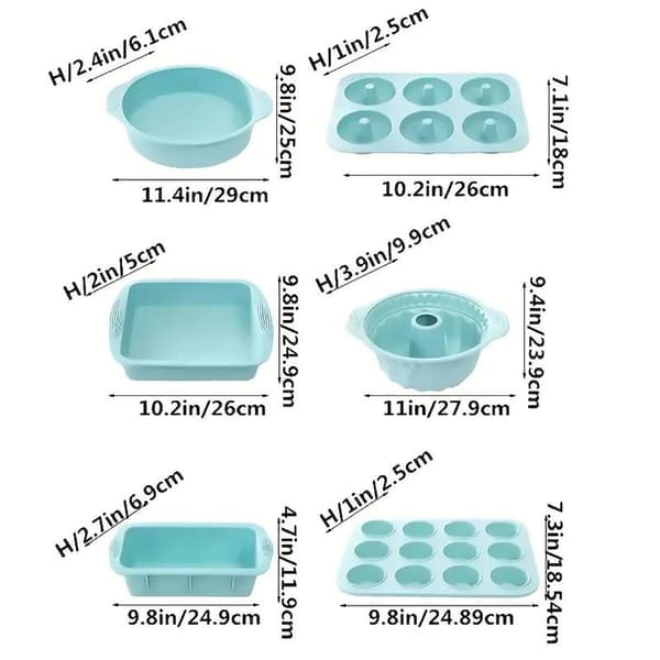 6-pack silikonbakformar, nonstick-muffinsformar, återanvändbara, gröna