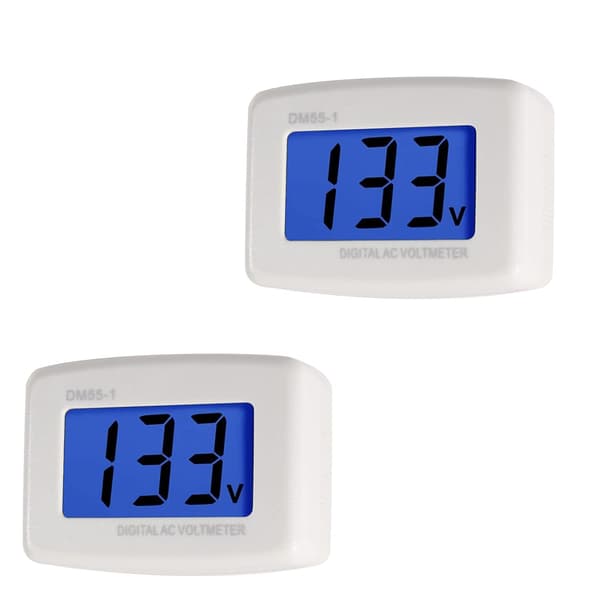 2025 Senaste modell, 2-pack plug-in voltmeter, amerikansk platt kontakt, AC 80-300V LCD digital voltmeter, spänningstestmonitor, AC 110V 220V voltmeter