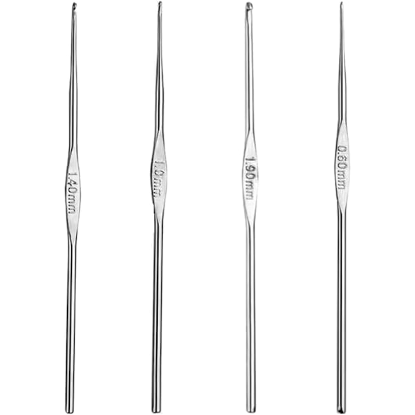 Crochet Hooks, 4 Pcs Stainless Steel Knitting Needles, Crochet Hooks Set for Beginners or Professionals