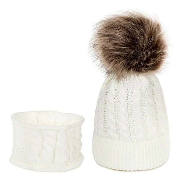 Luer for gutter og jenter, strikket lue White