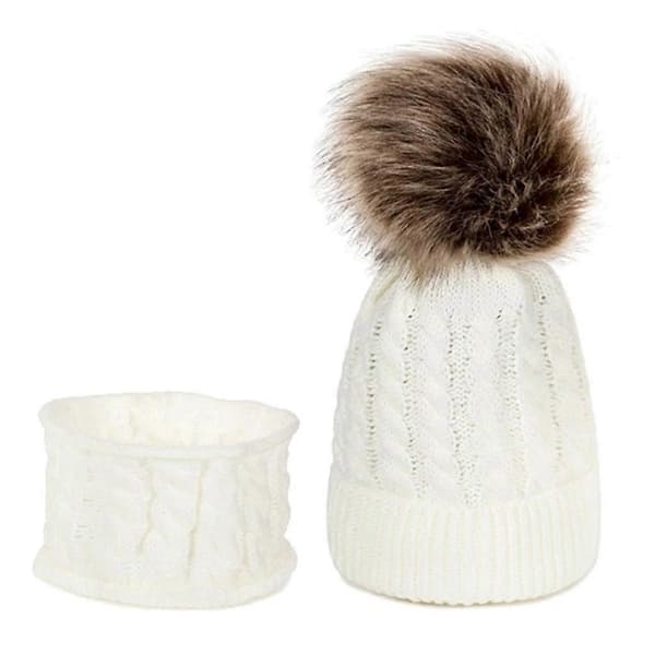 Mössor för pojkar och flickor, stickad mössa White