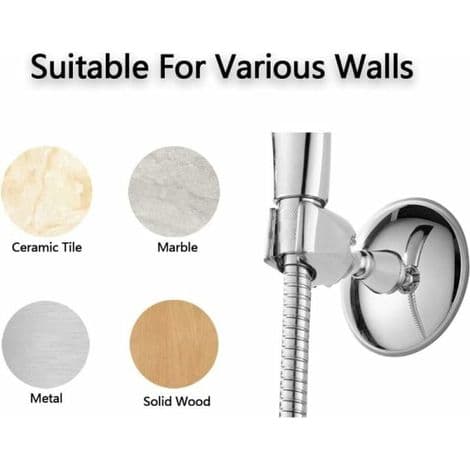 Brusehovedholder (sæt med 2), justerbar brusehovedholder, kromfinish