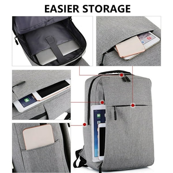 15,6 tuuman kannettavan tietokoneen reppu, Business Slim Durable Laptops Travel Backpacks USB-latausportilla