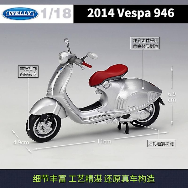 1:18 Piaggio Vespa Px Gts 125cc 946 Statisk Die Cast Køretøjer Samleobjekter Hobbyer Motorcykel Model Legetøj Roman Holiday Samling Vespa 946