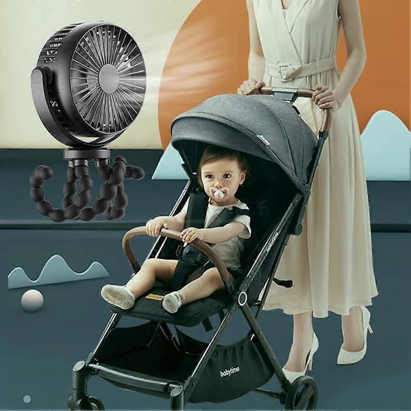 Blæksprutte Multifunktionel Ventilator 8 Klo Justerbar Lydløs 5200mAh Bærbar 2000mAh