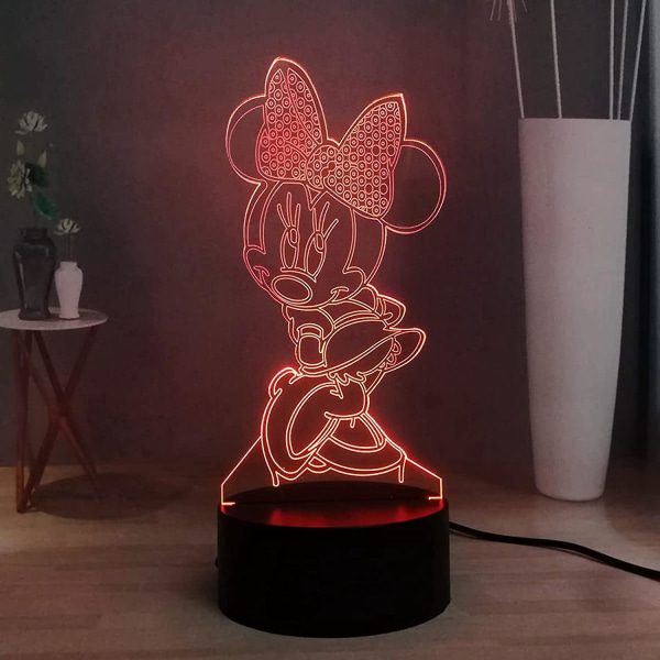 Bn-3d Nattljus Slide Led Belysning Tecknad Minnie Nattljus Rgb 7 Color Changin