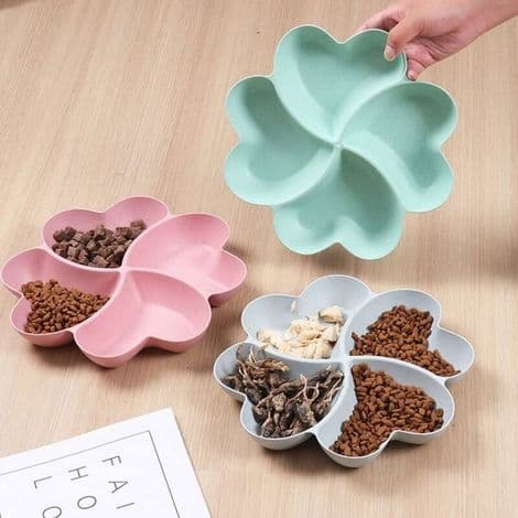 Delt brett, seksjonert snackbrett, dessertbrett, gjenbrukbart plastbrett, rundt krydderbrett