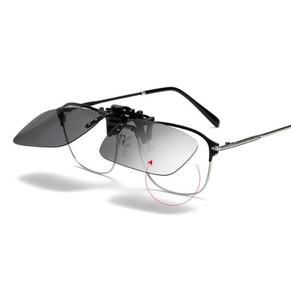 Clip-on solbriller Blå spejlglas 43x60mm blå