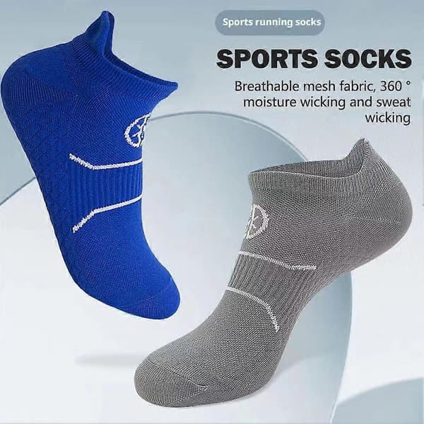 Ankel løbestrømper til mænd, atletiske polstrede lave korte E6M strømper sport I6S1 Black 1pair EU36-45