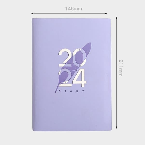 Engelsk versjon planleggingsnotatbok skrivbar timeplan notatbok bursdagsgave Purple