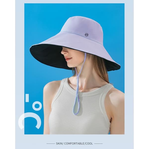Solhattar Bredbrättad Vändbar Bucket Hatt UPF 50+ Strand Sol