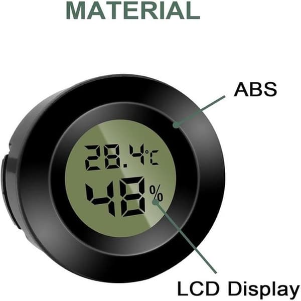 Termometer - Digital termometer - Mini digital indendørs termometer - LCD digital hygrometer - Temperatur- og fugtighedsmåler til hjemmet - Sort - 2 stk