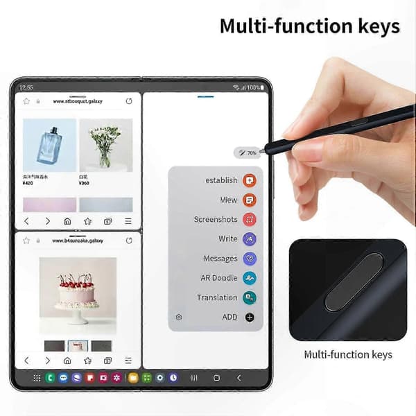 Stylus-kompatibel foldbar telefon med 5G-netværksunderstøttelse Multicolor Style A
