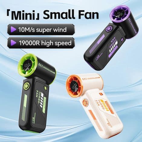 Justerbar bærbar ventilator, lommeventilator, lille USB-ventilator 3600 mAh, orange