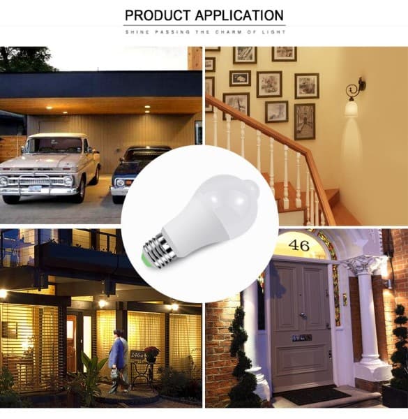 12W PIR Rörelsesensor Lampa Glödlampa LED