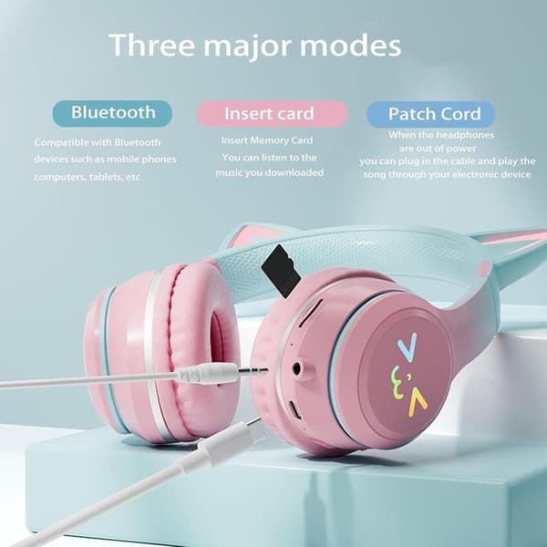 Søde Lilla Bluetooth Hovedtelefoner - Trådløst Gaming Headset med Lav Latens, Bluetooth 5.0 til Smartphone, Tablet & PC