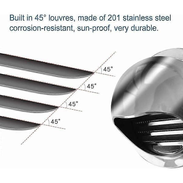 Rund ventilasjonsrist i rustfritt stål (100 mm)