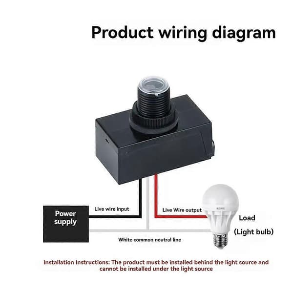 Fotocellesensor Skumring til Daggry Lyssensorafbryder AC100V-250V Fotoelektrisk Sensor Automatisk tænd/sluk Belysningscontroller Black