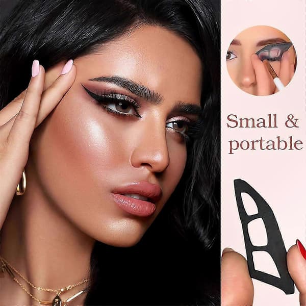 Återanvändbar ögonskuggsstencil och eyelinerguide för exakt sminkapplicering, 2-pack underögonsskyddsmall