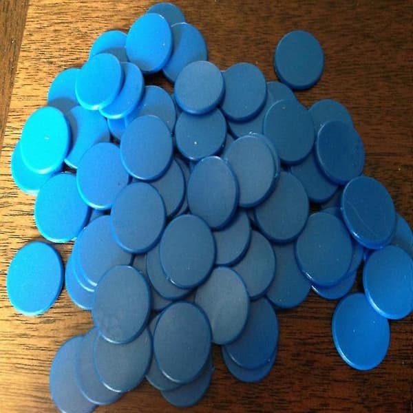 4 x 100 stk 18 mm plastbrikker brettspill Tiddlywinks læringsfarger