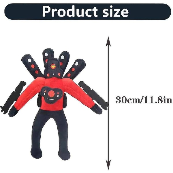 11,8" oppgradert Titan Speakerman Plysj, kraftig Giant Skibidi Toalett Titan Speakerman Figures Plushietoys, monster utstoppede dyredukke