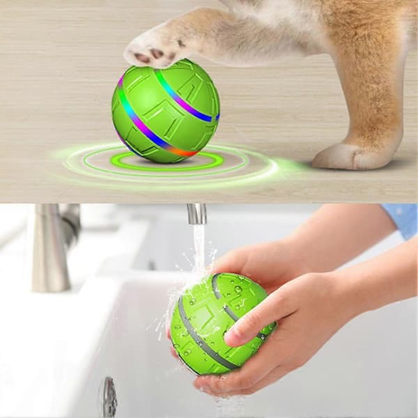 Interaktiv hundleksak träningsboll självgående hundleksaker för rum hem Green automatic