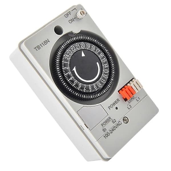 AC Timer 24-timers timer NiMH batteri strømsvigtkompensation Pålidelig datalagring 110-240V timer Gris et noir